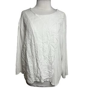 Noblu crinkle cross over white top Sz XL